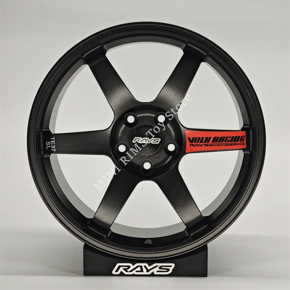 TE37 black Car Model Aluminum Forged Rims BBS RAYS Wheel Display Chalk