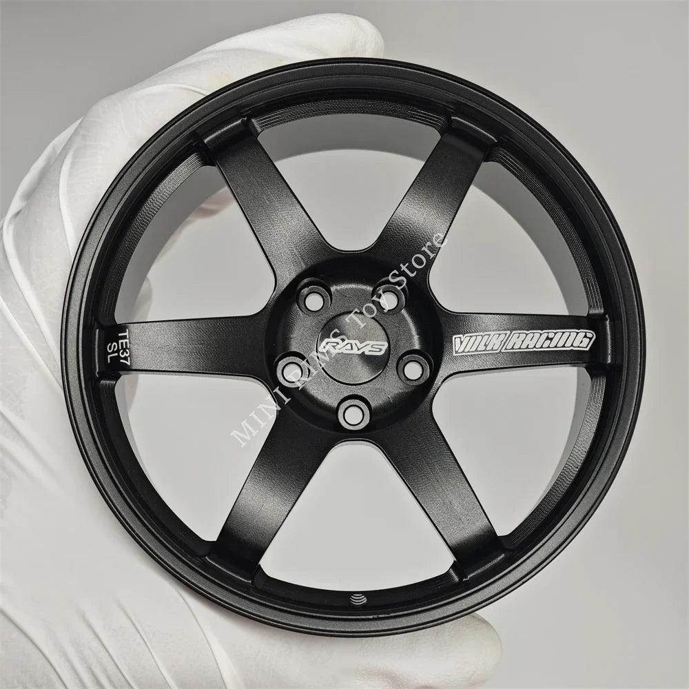 TE37 black Car Model Aluminum Forged Rims BBS RAYS Wheel Display Chalk