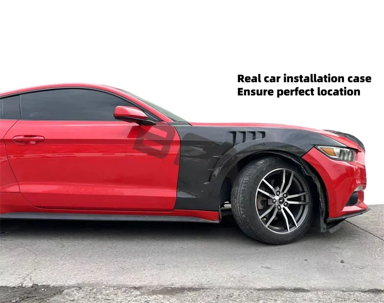 Replace the original OEM fender to upgrade the GT carbon fiber hole cooling For Ford Mustang 2015-2022 body kit hood