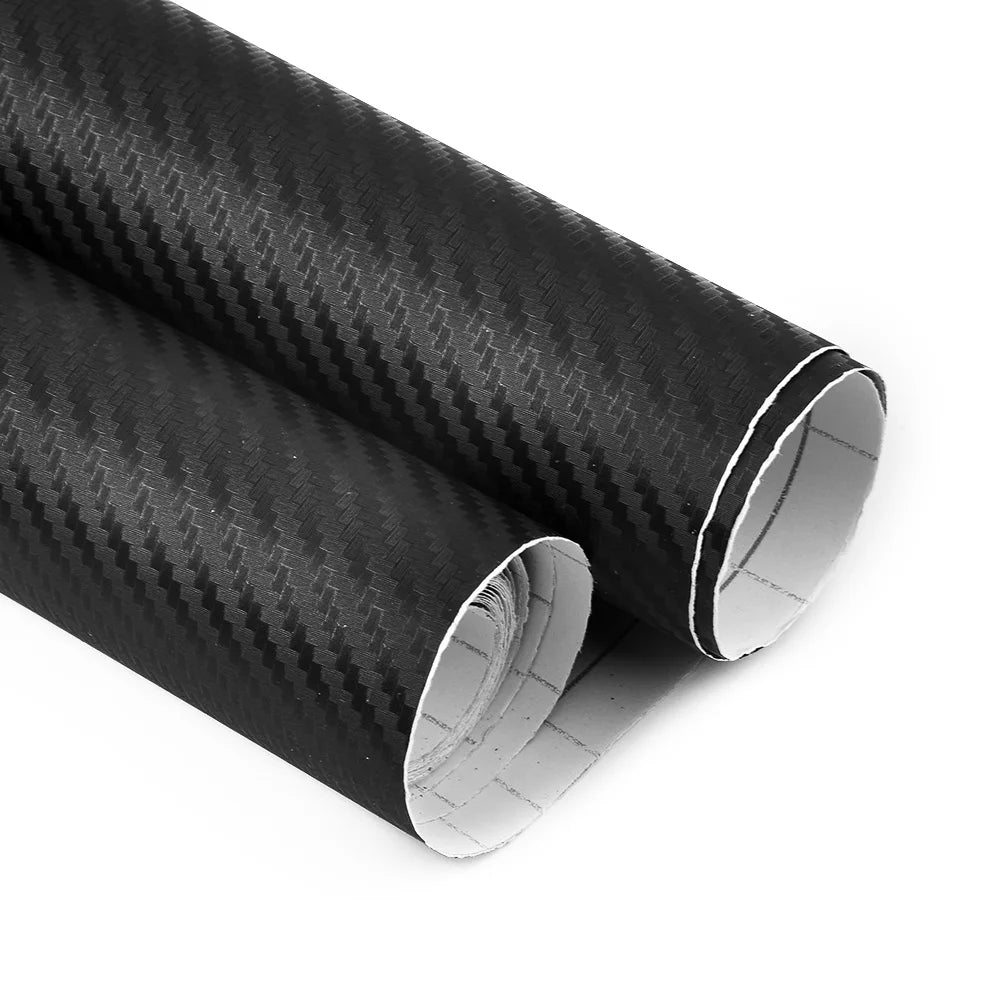 3D Matte Black Car Stickers Carbon Fibre Vinyl Foil Film Wrap Roll Sticker Decals 50x200cm Car Exterior Accessories Durable