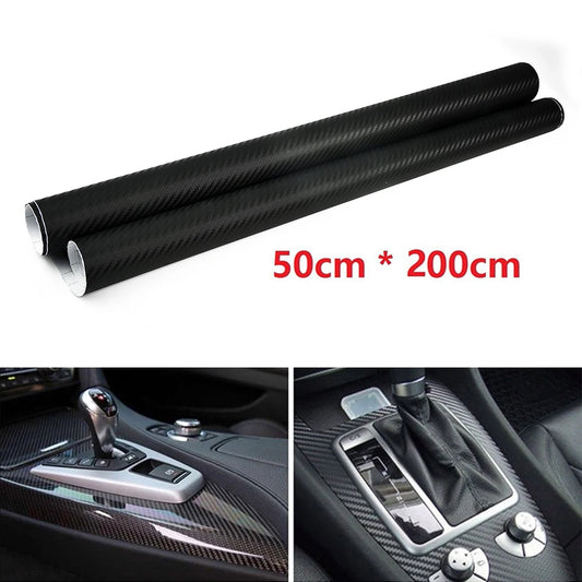 3D Matte Black Car Stickers Carbon Fibre Vinyl Foil Film Wrap Roll Sticker Decals 50x200cm Car Exterior Accessories Durable