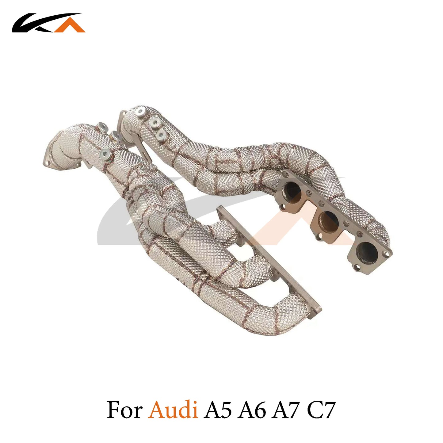 KA Tuning manifold exhaust system steel headers for Audi A5 A6 A7 S5 C7 3.0 performance parts with heat shield