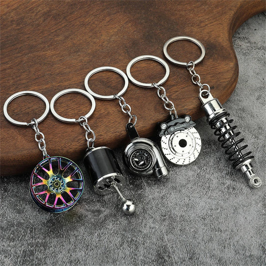 Metal Car Speed Gearbox Keychain Cool Men's Gear Head Keyrings Creative Manual Transmission Lever Key Holder Wallet Pendant