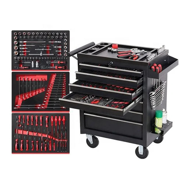 Workshop equipment metal garage storage toolbox with tools