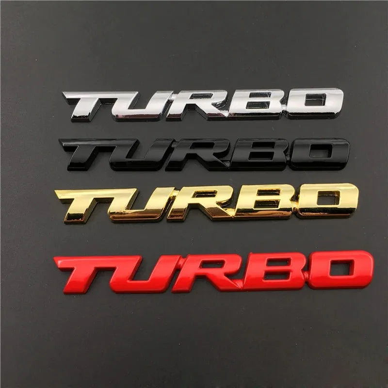 TURBO Car Styling 3D Zinc Alloy Stickers Body Rear Label Side Trim Decals Decoration Sticker Auto Exterior Decor Accessories