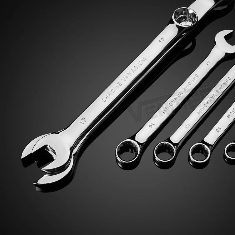 Combination Wrench Set in Roll-up Pouch,Metric Best Value Wrench Set,Ideal for General Household, Garage,Workshop, Auto Repairs