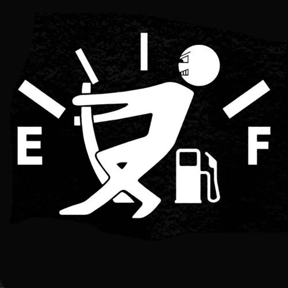 Funny Car Stickers Pull Fuel Tank Pointer Reflective Vinyl Sticker High Gas Decal Fuel Gage Empty Stickers Decal Auto Exterior