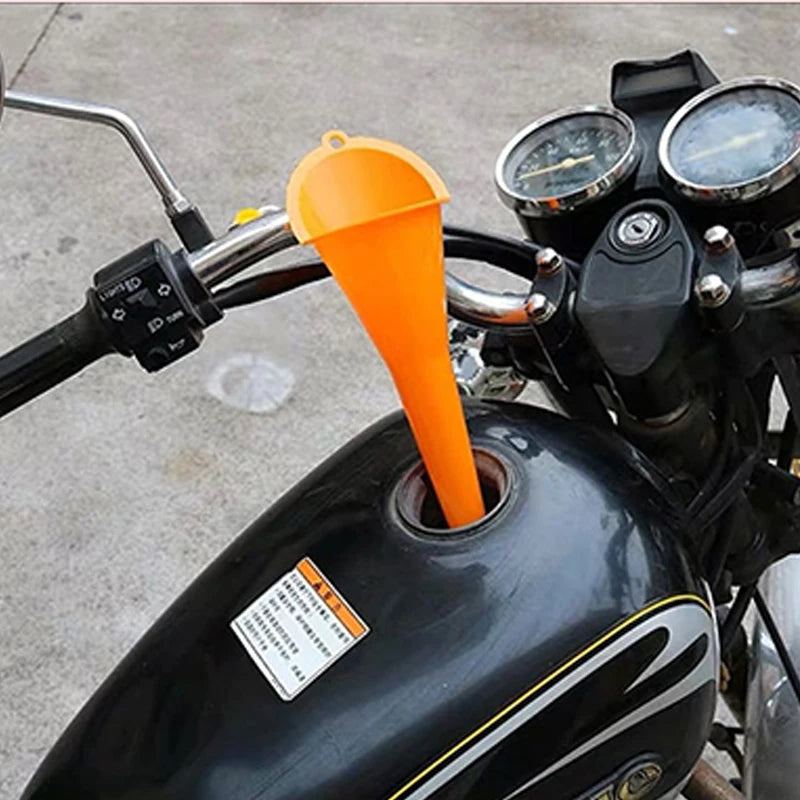 Car Funnel Gasoline Oil Fuel Filling Tools Anti-splash Plastic Long Stem Funnel Motorcycle Refueling Tools Auto Accessories