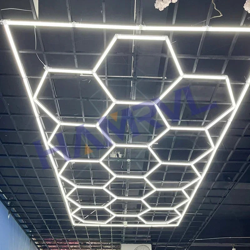 Cutomized Honeycomb LED Car Detailing Ceiling Light AC85-265V Hexagon Garage Light For Showroom Workshop Barber DIY Accessories