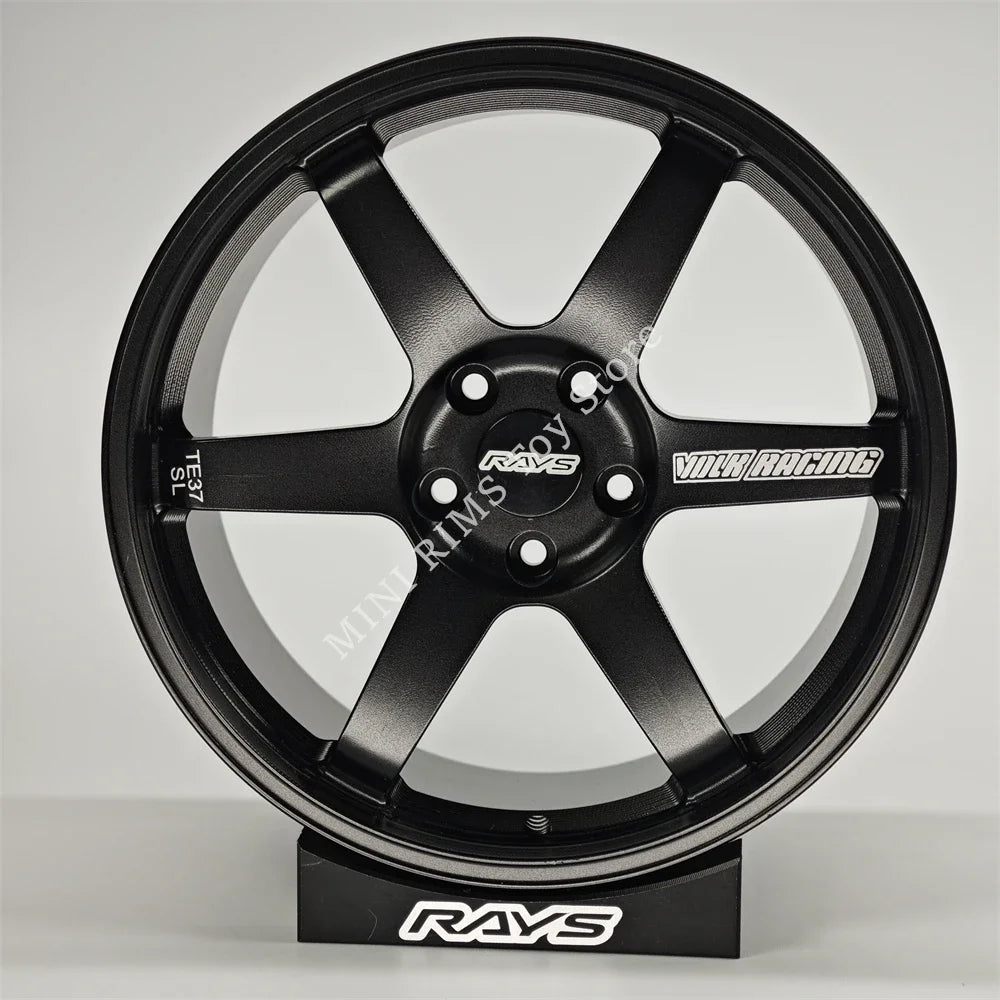 TE37 black Car Model Aluminum Forged Rims BBS RAYS Wheel Display Chalk