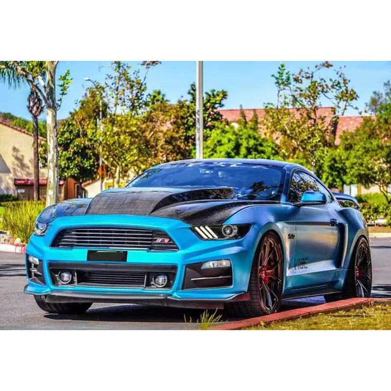 Carbon Fiber Hood For Ford Mustang 2015-2017 Cowl ,100% Perfect installation