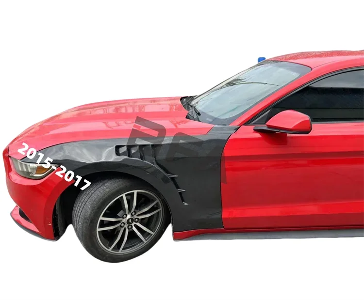 Replace the original OEM fender to upgrade the GT carbon fiber hole cooling For Ford Mustang 2015-2022 body kit hood